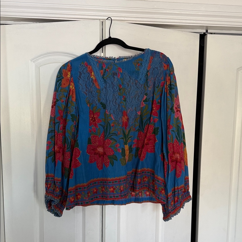 FARM Rio Blue Floral Blouse